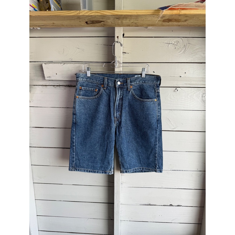 Levi's 505 Regular Fit Denim Shorts Mens 33 Blue Medium Wash Cotton Jean Shorts